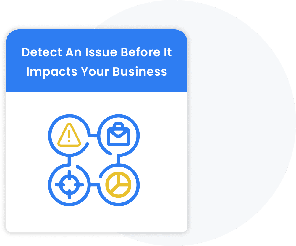 Detect an issue before it impacts your business